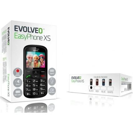 Evolveo - EasyPhone XS, időseknek szánt mobiltelefon, fekete