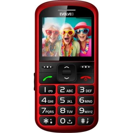 Evolveo - EasyPhone XS, időseknek tervezett mobiltelefon piros