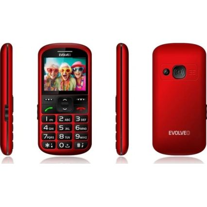 Evolveo - EasyPhone XS, időseknek tervezett mobiltelefon piros