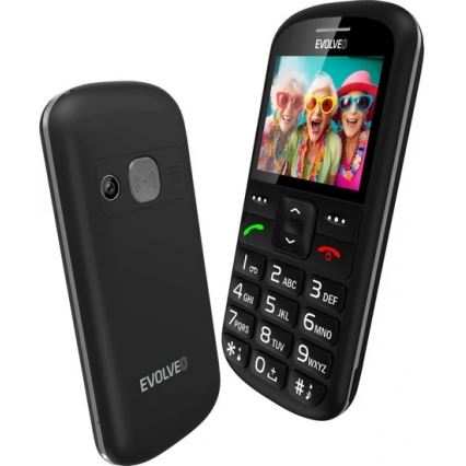 Evolveo - EasyPhone XS mobiltelefon időseknek, fekete