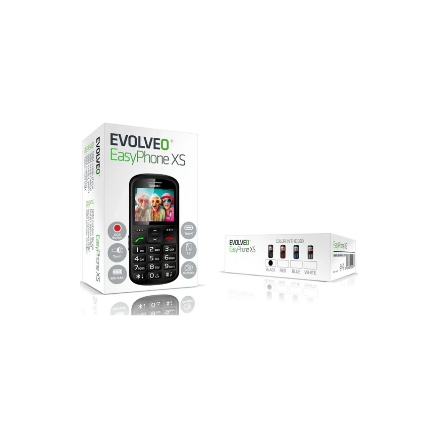 Evolveo - EasyPhone XS mobiltelefon időseknek, fekete