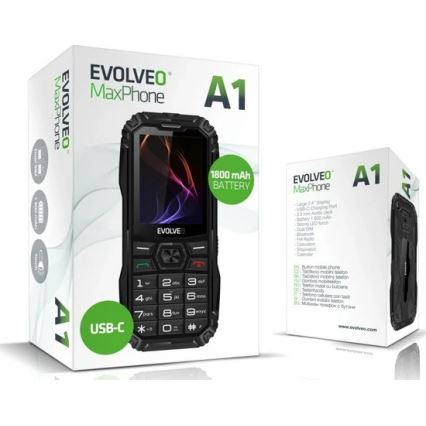 Evolveo - MaxPhone A1 gombos Dual SIM telefon fekete