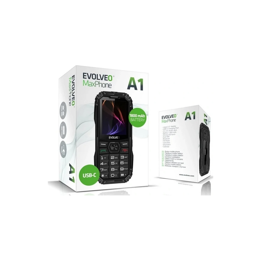 Evolveo - MaxPhone A1 gombos Dual SIM telefon fekete