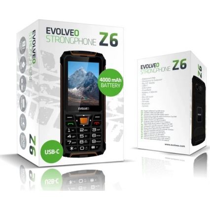 Evolveo - StrongPhone H1, vízálló Dual SIM telefon fekete/ezüst