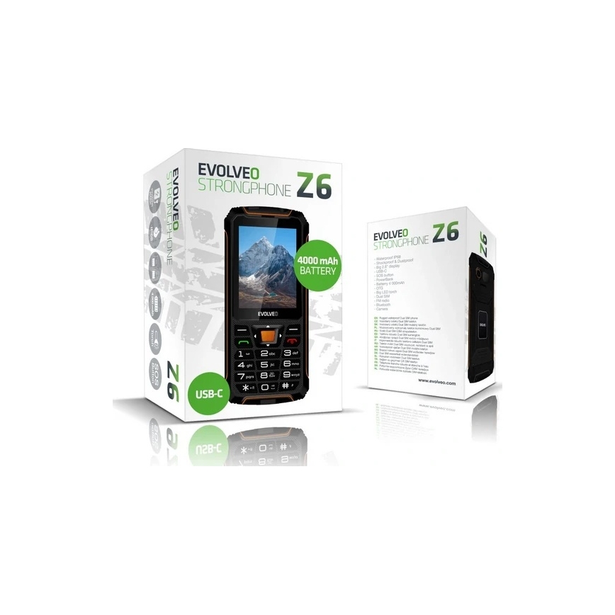 Evolveo - StrongPhone H1, vízálló Dual SIM telefon fekete/ezüst