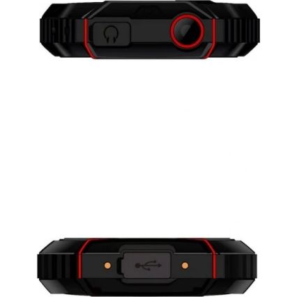 Evolveo - StrongPhone W4 vízálló Dual SIM-es telefon, fekete/piros