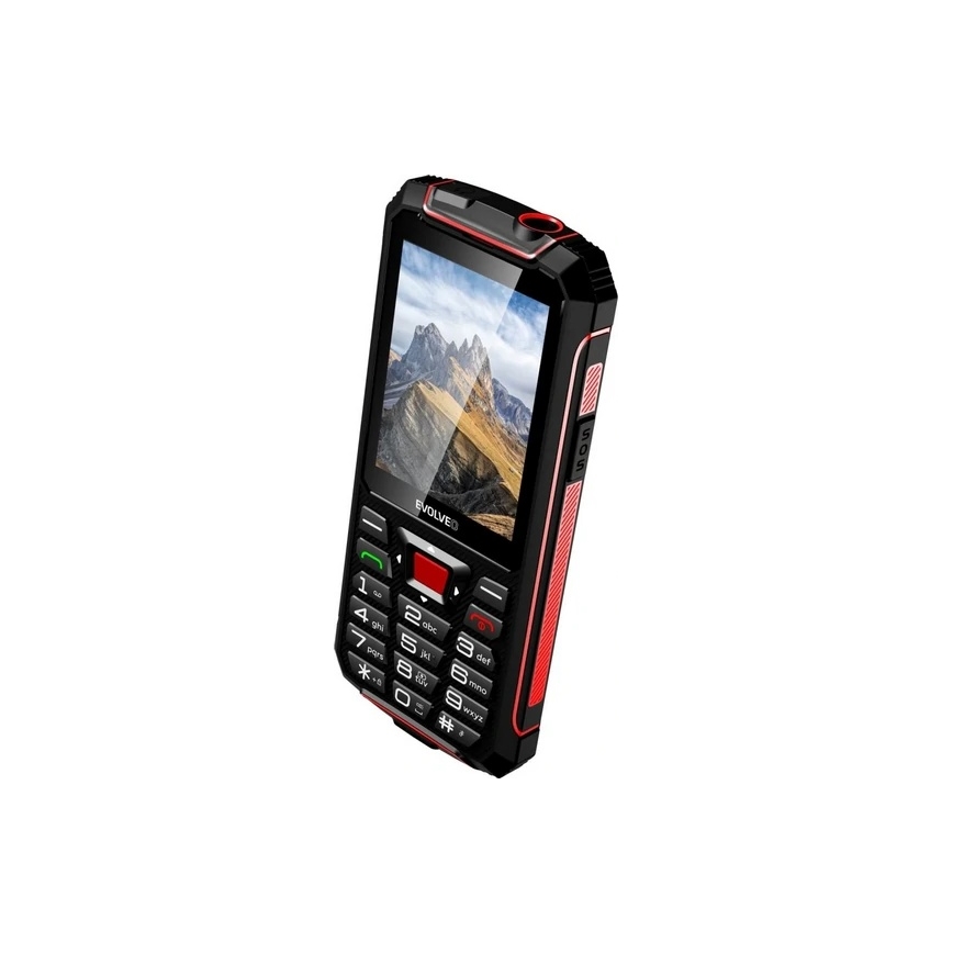 Evolveo - StrongPhone W4, vízálló Dual SIM telefon fekete/piros