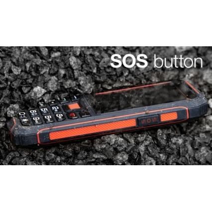 Evolveo - StrongPhone W4, vízálló Dual SIM telefon fekete/piros