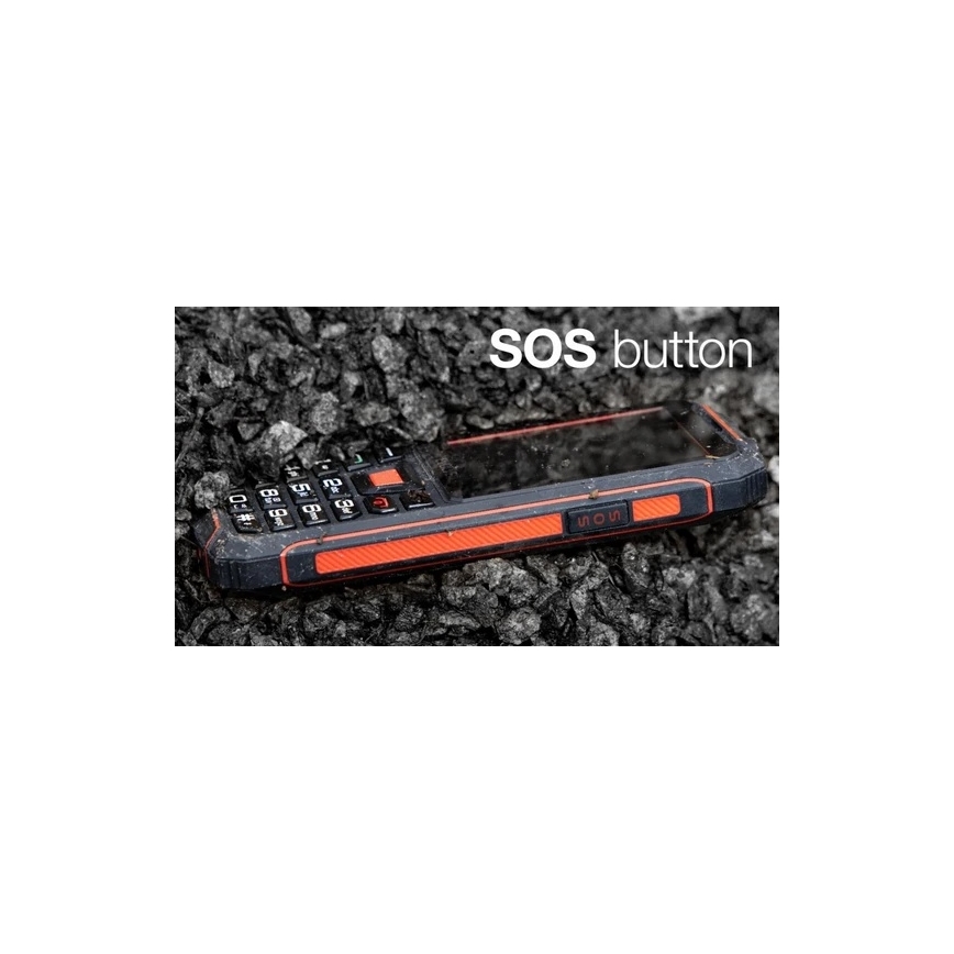 Evolveo - StrongPhone W4, vízálló Dual SIM telefon fekete/piros