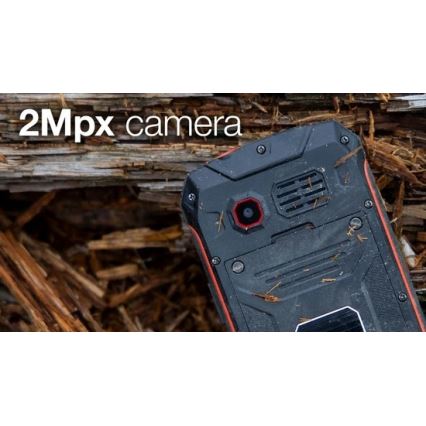 Evolveo - StrongPhone W4, vízálló Dual SIM telefon fekete/piros