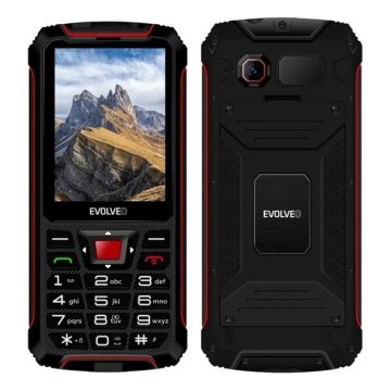Evolveo - StrongPhone W4 vízálló két SIM-kártyás telefon fekete/piros