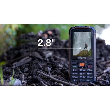 Evolveo - StrongPhone Z6, vízálló Dual SIM telefon fekete/narancssárga