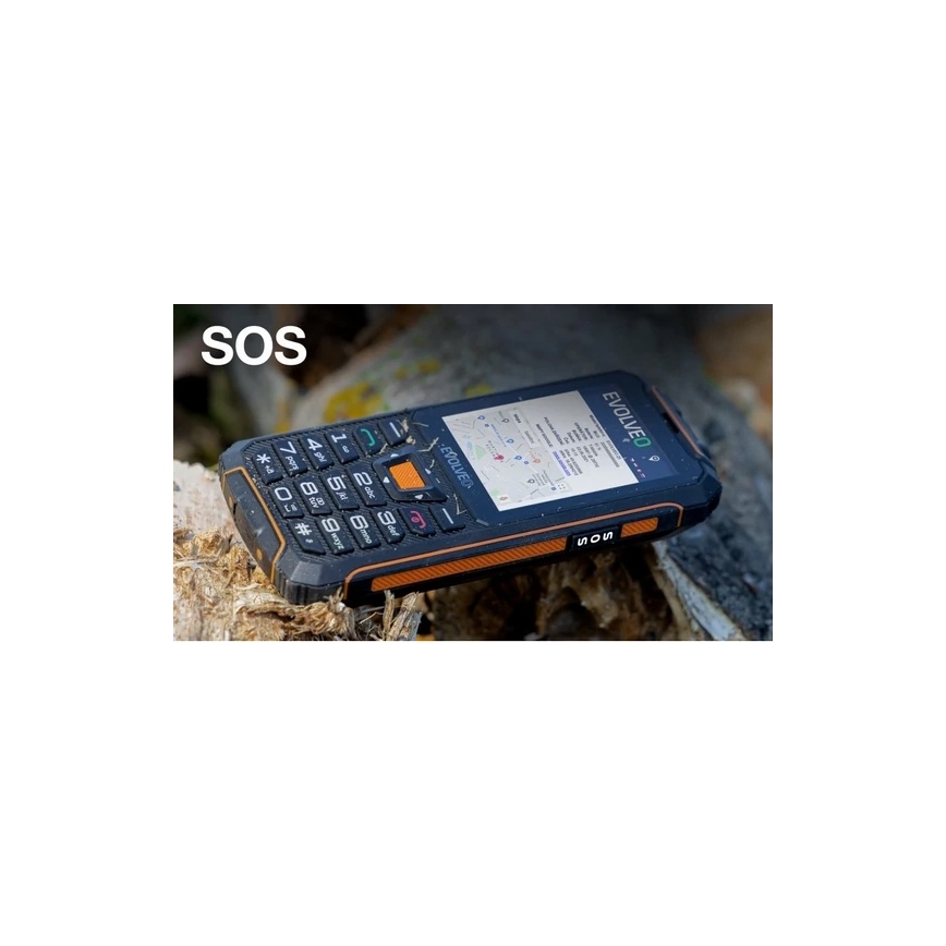 Evolveo - StrongPhone Z6, vízálló Dual SIM telefon fekete/narancssárga