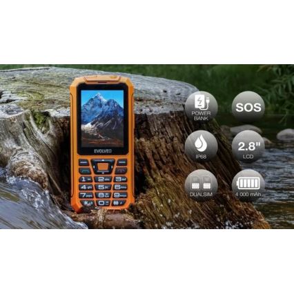 Evolveo - StrongPhone Z6, vízálló Dual SIM-telefon, narancssárga