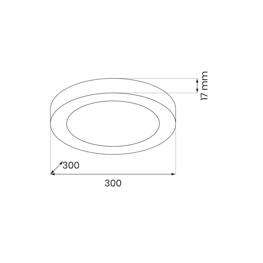EVORA LED mennyezeti lámpatest, 24W/230V, 3000/4000/6000K, átm. 30 cm, fehér