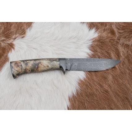 Exkluzív damaszkuszi kés 13 cm gesztenyefa