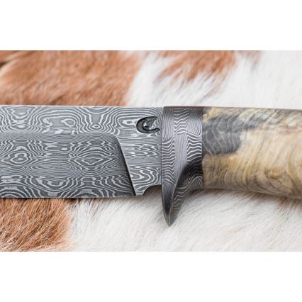 Exkluzív damaszkuszi kés 13 cm gesztenyefa