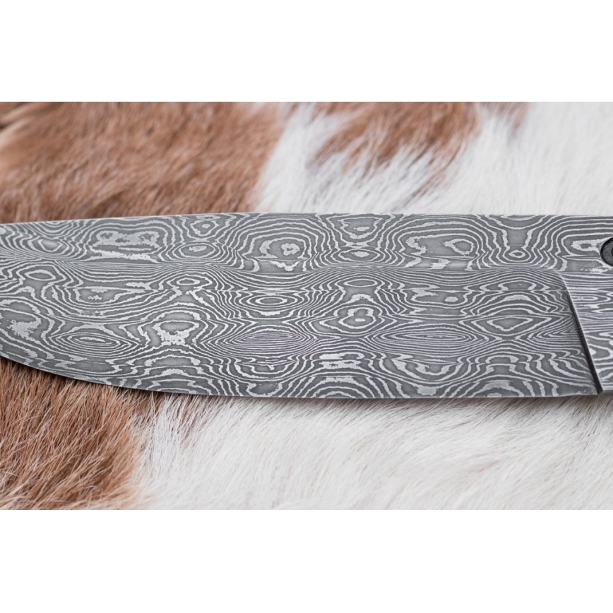 Exkluzív damaszkuszi kés 13 cm gesztenyefa