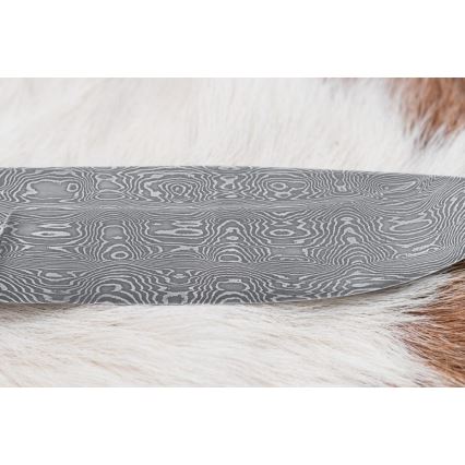 Exkluzív damaszkuszi kés 13 cm gesztenyefa