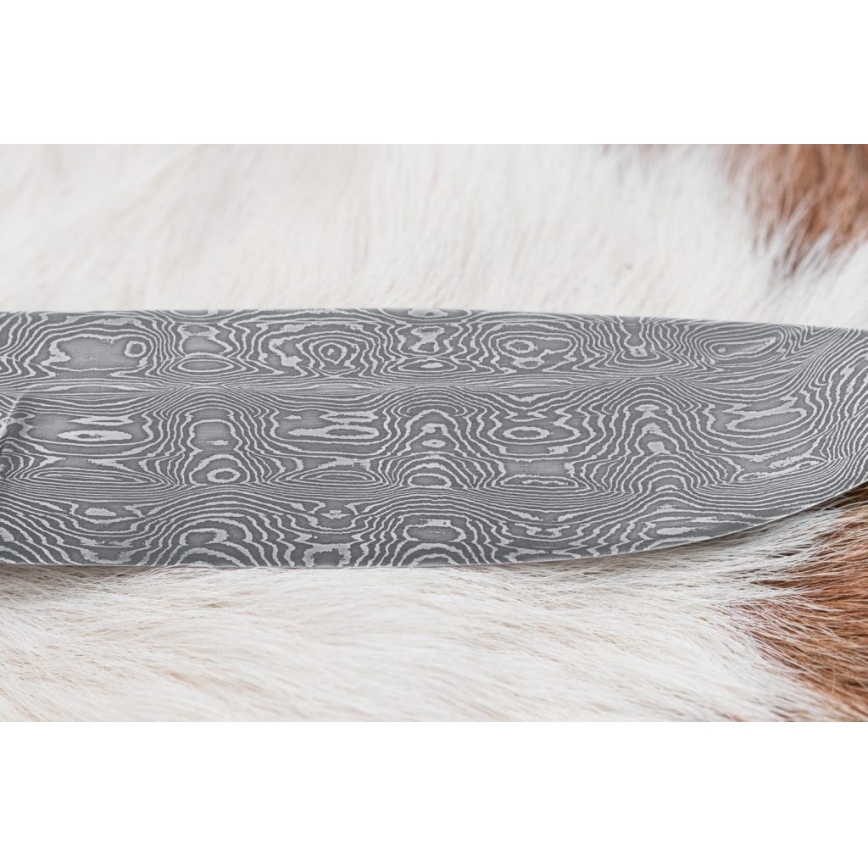 Exkluzív damaszkuszi kés 13 cm gesztenyefa