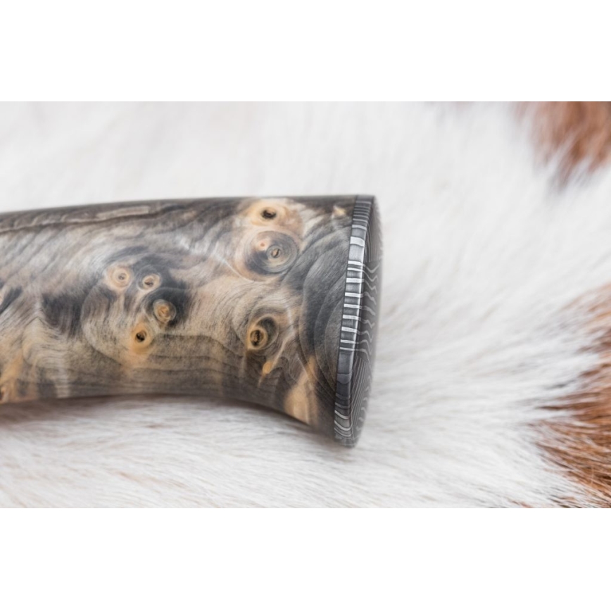 Exkluzív damaszkuszi kés 13 cm gesztenyefa