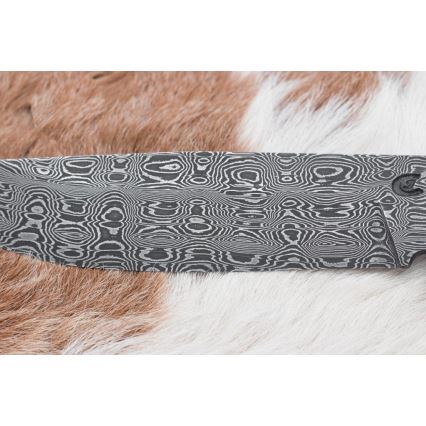 Exkluzív damaszkuszi kés 14,4 cm gesztenyefa/mamutfog