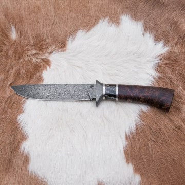 Exkluzív damaszkuszi kés 14,6 cm Nyírfa/mamutfog