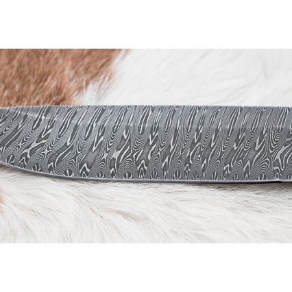 Exkluzív damaszkuszi kés 14,6 cm Nyírfa/mamutfog