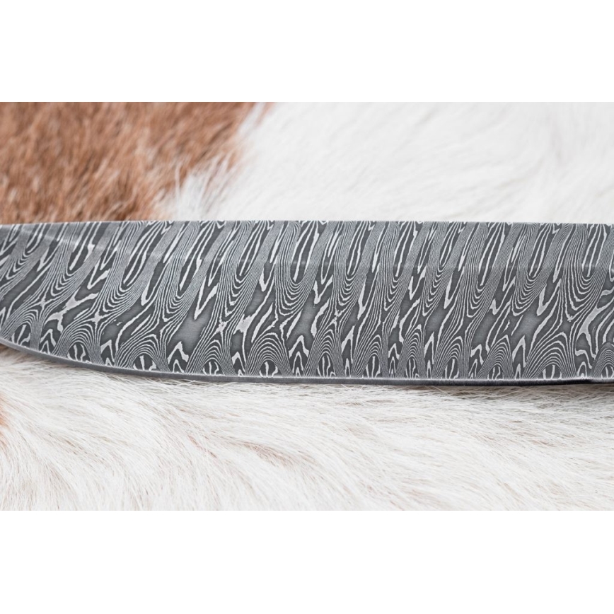 Exkluzív damaszkuszi kés 14,6 cm Nyírfa/mamutfog