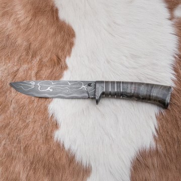 Exkluzív damaszkuszi kés 14 cm kőris