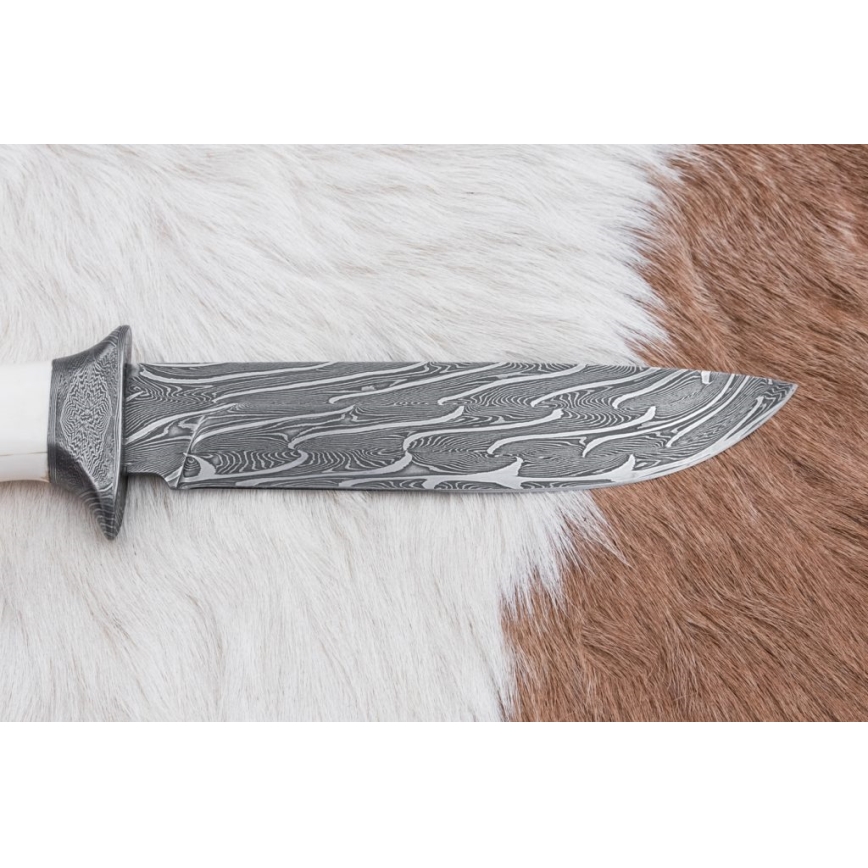 Exkluzív damaszkuszi kés 15 cm mamutagyar