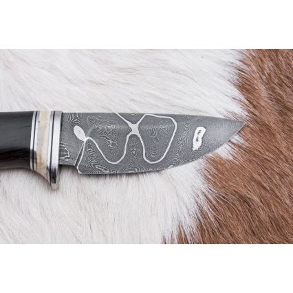 Exkluzív damaszkuszi kés 8,6 cm tölgy/tevecsont