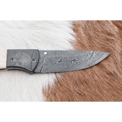 Exkluzív összecsukható damaszkuszi kés 8,6 cm mamutagyar