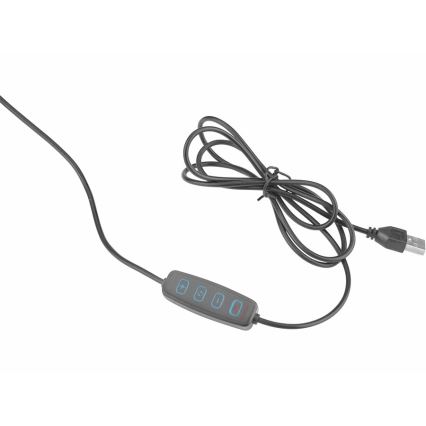 Extol - LED Dimmelhető asztali lámpa nagyítóval LED/8W/5V 2900/4500/7500K fekete