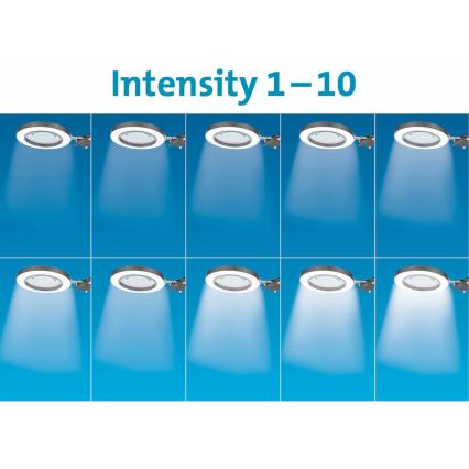 Extol - LED Dimmelhető asztali lámpa nagyítóval LED/8W/5V 2900/4500/7500K fekete