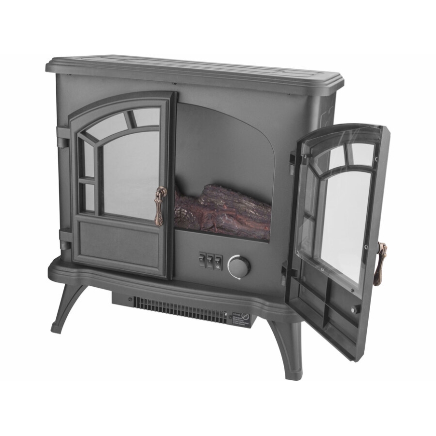 Extol - LED Elektromos kandalló fűtéssel LED/1800W/230V 54,3x52,6 cm