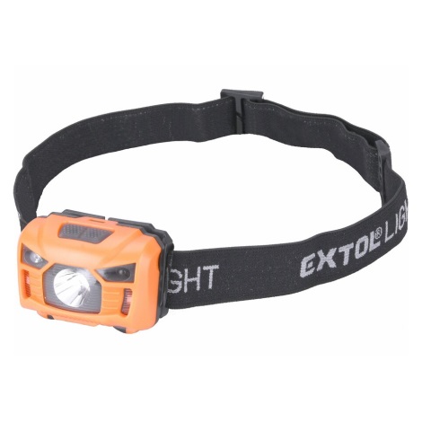 Extol - LED Fejlámpa érzékelővel LED/3W/1200 mAh/3,7V narancssárga/fekete