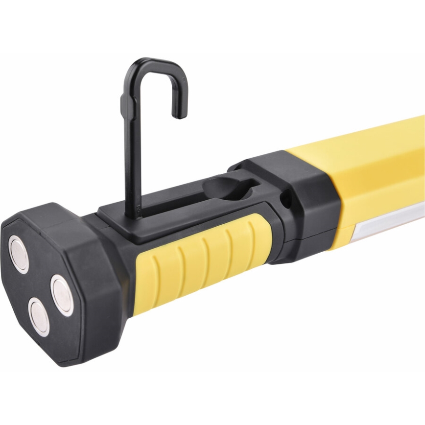 Extol - Mágneses rögzítős lámpa LED/6xAA sárga/fekete