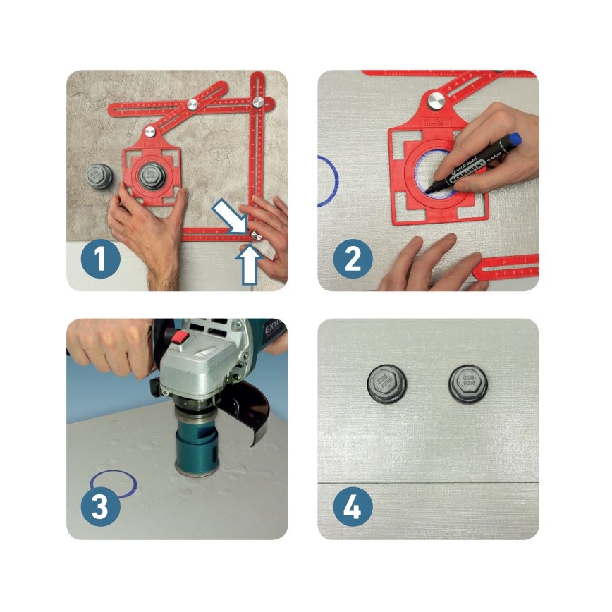 Extol Premium - Fém sablon szögek és pozíciók átviteléhez lokátorral