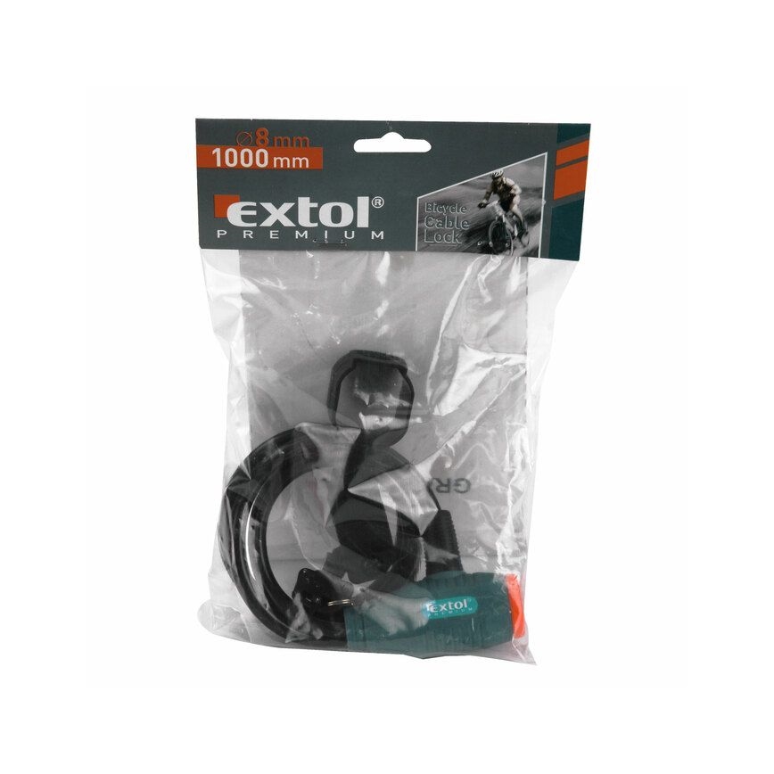 Extol Premium- Kerékpárzár zsinórral 8x1000 mm