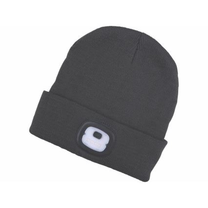 Extol - Sapka beépített fejlámpával és USB-töltéssel, 250 mAh, sötétszürke, méret: UNI