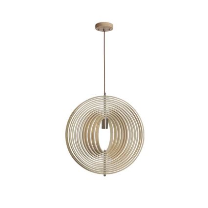 Fa csillár kötélen 1xE27/60W/230V átm. 43,5 cm tömör/furnér/bükk/kaucsukfa