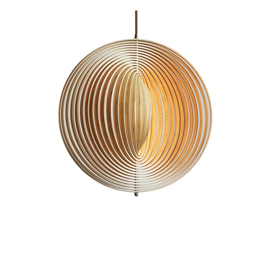 Fa csillár kötélen 1xE27/60W/230V átm. 43,5 cm tömör/furnér/bükk/kaucsukfa