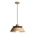 Fa csillár zsinóron 1xE27/60W/230V Ø 33 cm tömörfa/tölgy/dió/kaucsukfa