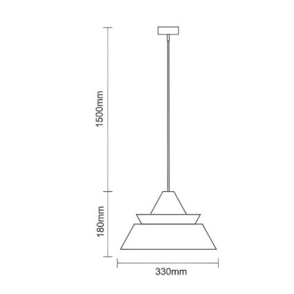 Fa csillár zsinóron 1xE27/60W/230V Ø 33 cm tömörfa/tölgy/dió/kaucsukfa