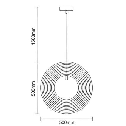 Fa függeszték zsinóron, 1xE27/60W/230V, átmérő 50 cm, tömör/furnér/kaucsukfa