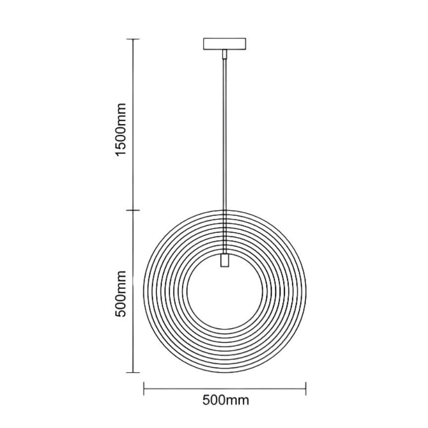 Fa függeszték zsinóron, 1xE27/60W/230V, átmérő 50 cm, tömör/furnér/kaucsukfa