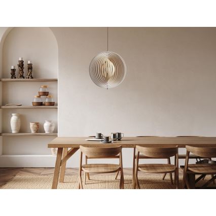 Fa függőlámpa kábelen 1xE27/60W/230V Ø 50 cm tömörfa/furnér/kaucsukfa
