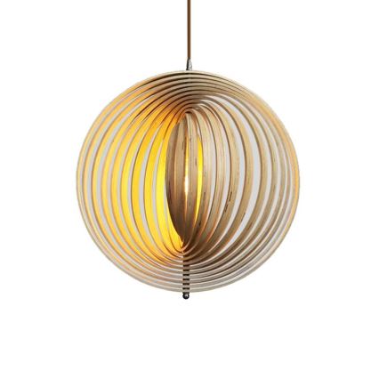 Fa függőlámpa kábelen 1xE27/60W/230V Ø 50 cm tömörfa/furnér/kaucsukfa