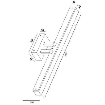 Fabas 3362-26-138 - LED fürdőszobai tükörmegvilágító SAURA LED/10W/230V